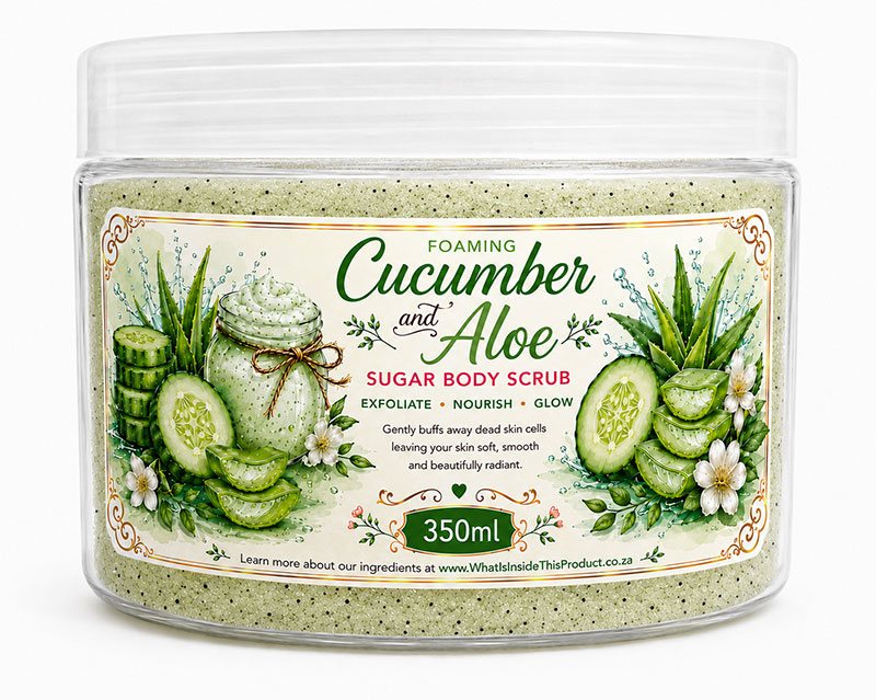 Cucumber and Aloe foaming sugar scrub